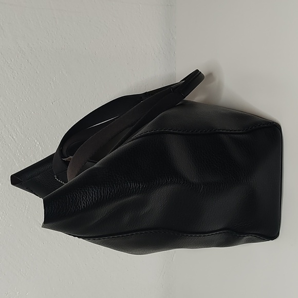 Derby coach black leather tote bag with brown interior two strap shoulder bag - Picture 3 of 10